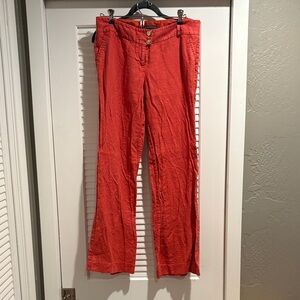 Banana Republic Women’s Outback Red Wide Leg Linen Pants - size 8